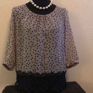 Maurices Polkadot Sheer Blouse